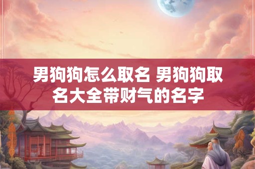 男狗狗怎么取名 男狗狗取名大全带财气的名字