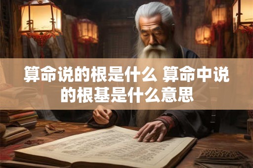 算命说的根是什么 算命中说的根基是什么意思
