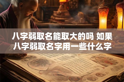八字弱取名能取大的吗 如果八字弱取名字用一些什么字