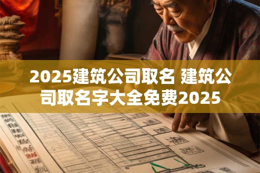 2025建筑公司取名 建筑公司取名字大全免费2025