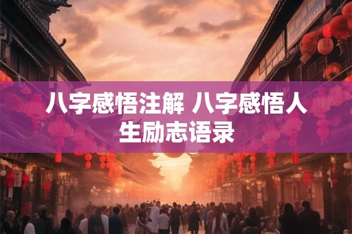 八字感悟注解 八字感悟人生励志语录