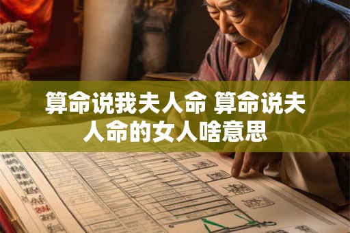 算命说我夫人命 算命说夫人命的女人啥意思