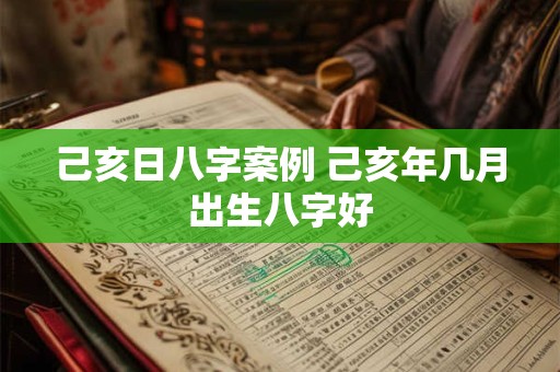 己亥日八字案例 己亥年几月出生八字好