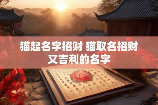 猫起名字招财 猫取名招财又吉利的名字