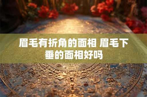 眉毛有折角的面相 眉毛下垂的面相好吗