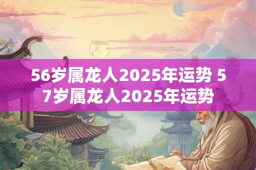 56岁属龙人2025年运势 57岁属龙人2025年运势