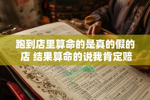 跑到店里算命的是真的假的 店 结果算命的说我肯定赔 弄的我好纠结