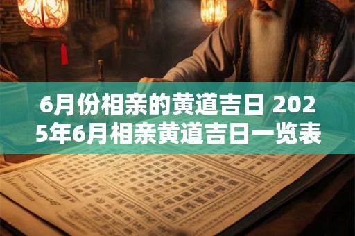 6月份相亲的黄道吉日 2025年6月相亲黄道吉日一览表