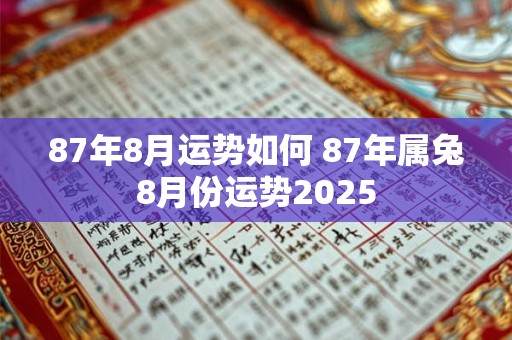87年8月运势如何 87年属兔8月份运势2025
