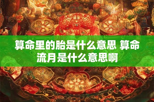 算命里的胎是什么意思 算命流月是什么意思啊