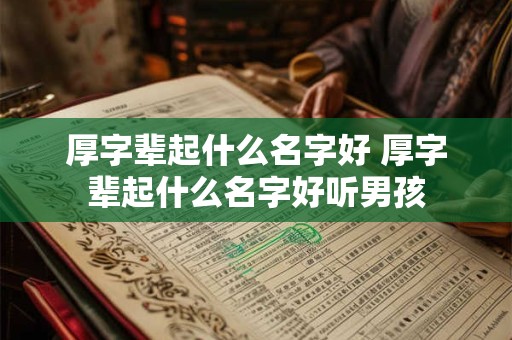 厚字辈起什么名字好 厚字辈起什么名字好听男孩