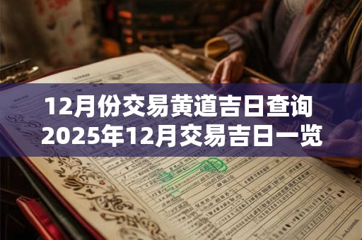 12月份交易黄道吉日查询 2025年12月交易吉日一览表