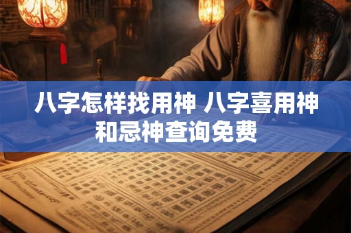 八字怎样找用神 八字喜用神和忌神查询免费