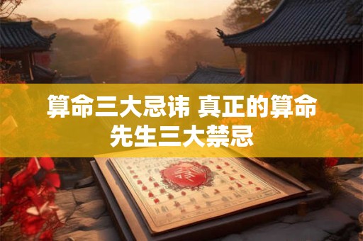 算命三大忌讳 真正的算命先生三大禁忌