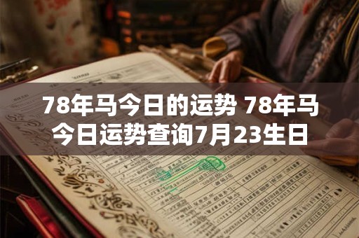 78年马今日的运势 78年马今日运势查询7月23生日