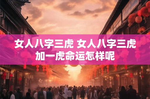 女人八字三虎 女人八字三虎加一虎命运怎样呢