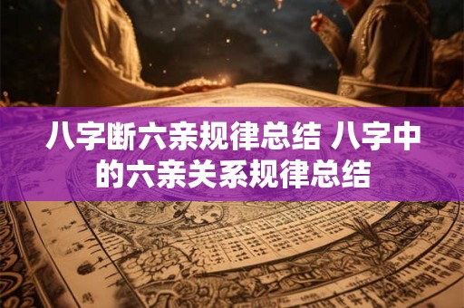 八字断六亲规律总结 八字中的六亲关系规律总结