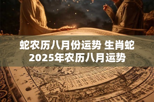 蛇农历八月份运势 生肖蛇2025年农历八月运势 蛇农历八月份运势 生肖蛇2025年农历八月运势