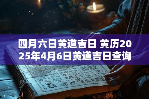 四月六日黄道吉日 黄历2025年4月6日黄道吉日查询