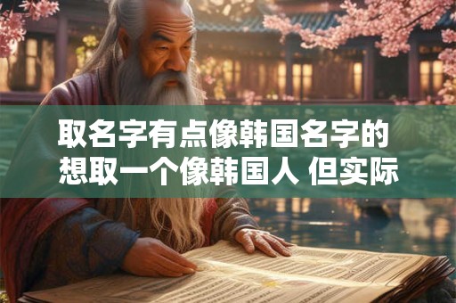 取名字有点像韩国名字的 想取一个像韩国人 但实际是中国人的名字
