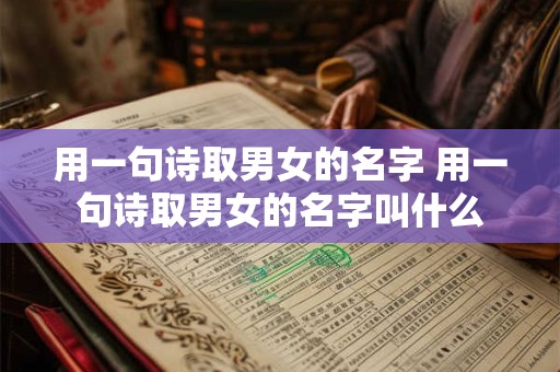 用一句诗取男女的名字 用一句诗取男女的名字叫什么