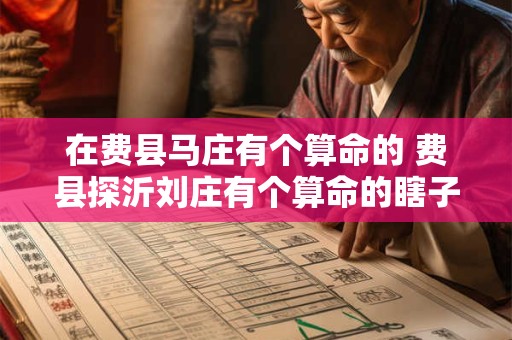 在费县马庄有个算命的 费县探沂刘庄有个算命的瞎子