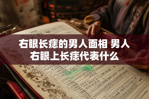 右眼长痣的男人面相 男人右眼上长痣代表什么