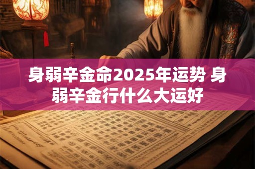 详细阅读:身弱辛金命2025年运势 身弱辛金行什么大运好 身弱辛金命2025年运势 身弱辛金行什么大运好