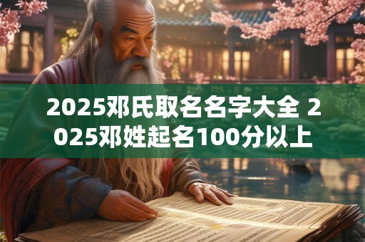 2025邓氏取名名字大全 2025邓姓起名100分以上