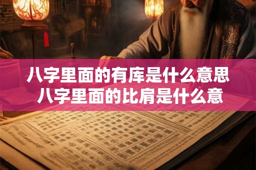 八字里面的有库是什么意思 八字里面的比肩是什么意思