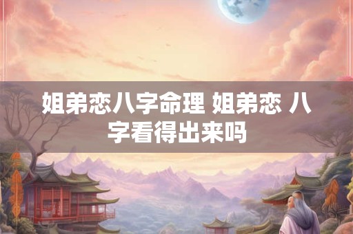 姐弟恋八字命理 姐弟恋 八字看得出来吗