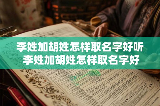 李姓加胡姓怎样取名字好听 李姓加胡姓怎样取名字好听一点