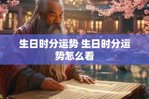 生日时分运势 生日时分运势怎么看