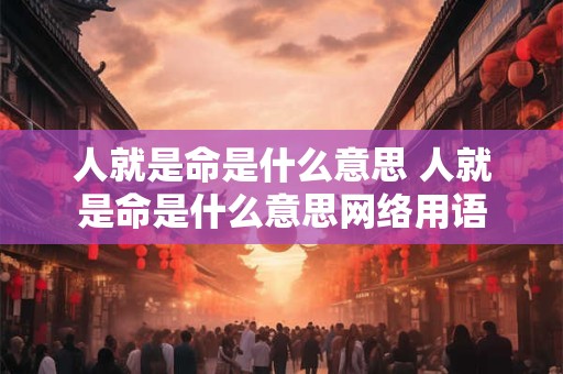 人就是命是什么意思 人就是命是什么意思网络用语