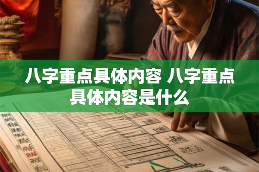 八字重点具体内容 八字重点具体内容是什么
