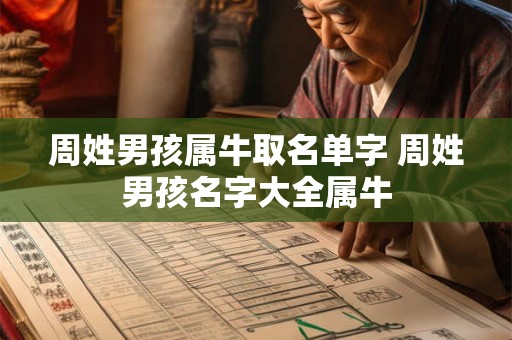 周姓男孩属牛取名单字 周姓男孩名字大全属牛