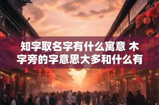 知字取名字有什么寓意 木字旁的字意思大多和什么有关
