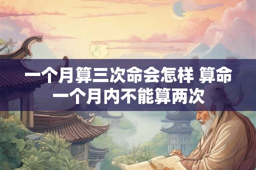 一个月算三次命会怎样 算命一个月内不能算两次