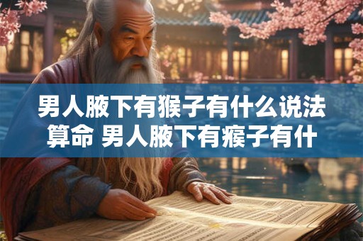男人腋下有猴子有什么说法算命 男人腋下有瘊子有什么说法算命