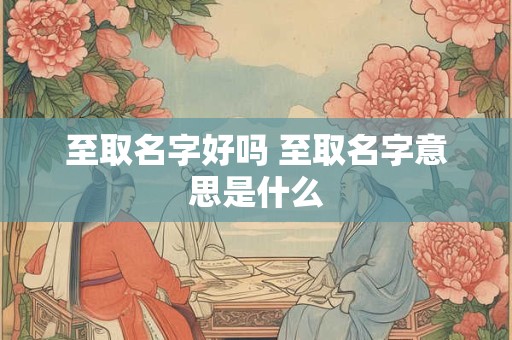 至取名字好吗 至取名字意思是什么