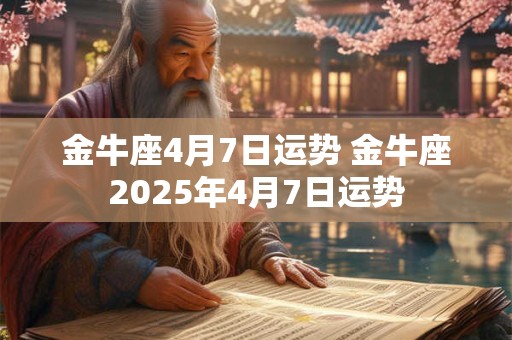 金牛座4月7日运势 金牛座2025年4月7日运势