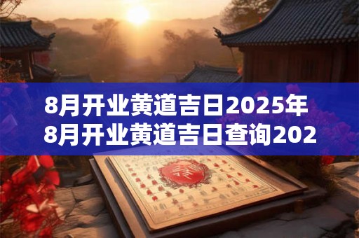 8月开业黄道吉日2025年 8月开业黄道吉日查询2025老黄历