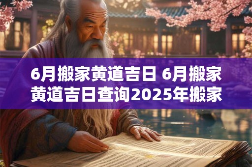 6月搬家黄道吉日 6月搬家黄道吉日查询2025年搬家好日子有哪些