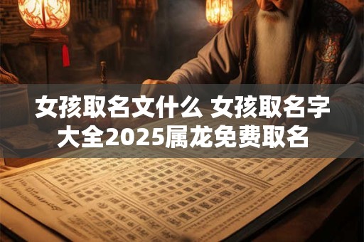 女孩取名文什么 女孩取名字大全2025属龙免费取名