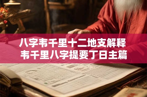 八字韦千里十二地支解释 韦千里八字提要丁日主篇