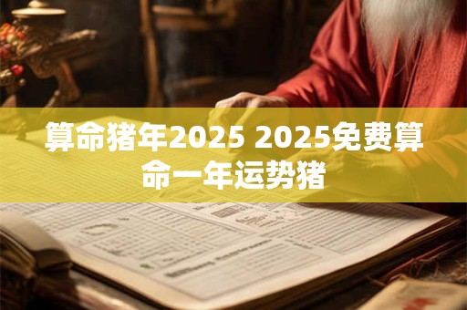 算命猪年2025 2025免费算命一年运势猪