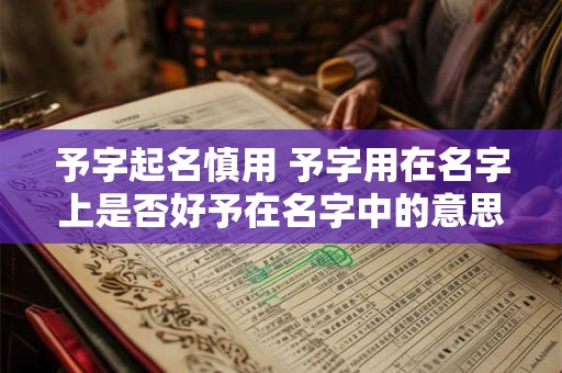 予字起名慎用 予字用在名字上是否好予在名字中的意思