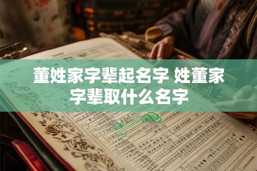 董姓家字辈起名字 姓董家字辈取什么名字