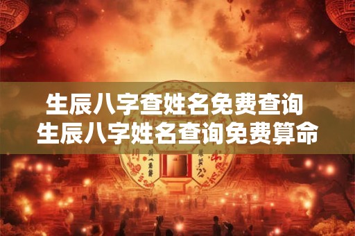 生辰八字查姓名免费查询 生辰八字姓名查询免费算命