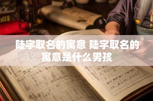 陆字取名的寓意 陆字取名的寓意是什么男孩